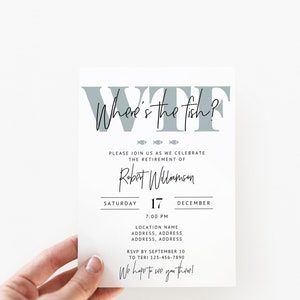 Funny Retirement Party Invitation, Minimal Retirement Celebration Invite, Instant Download, Canva Template, Editable Retirement Invite