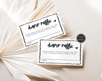 Printable Diaper Raffle Card | Baby Shower Invite Insert Instant Download | Baby Shower Game Printable | Diaper Raffle Ticket | Baby Raffle