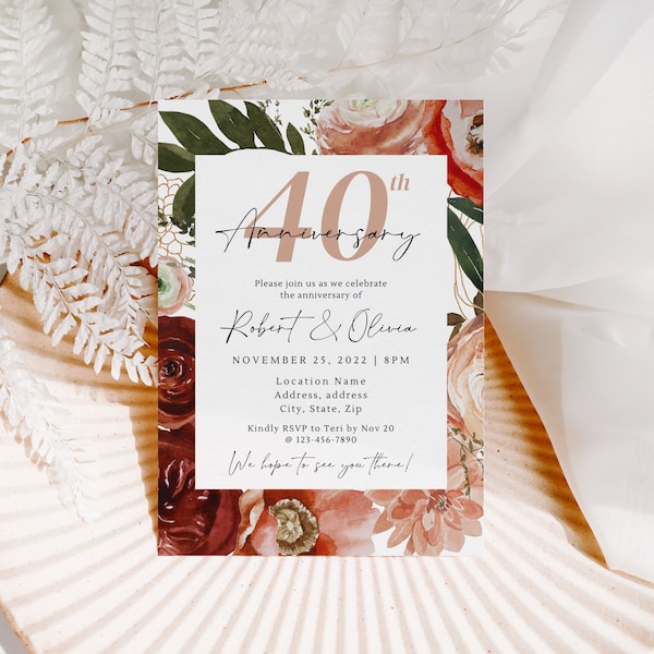 40th Wedding Anniversary - Etsy