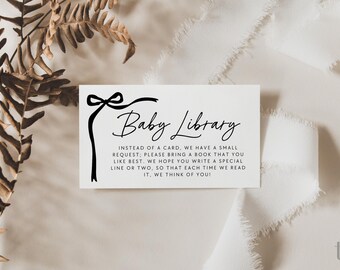 Baby Shower Book Request Card | Coquette Bow Enclosure (Digital Download)