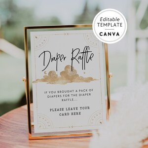 Diaper Raffle Sign Template Canva, Baby Shower Diaper Raffle Game, Printable Diaper Raffle Sign & Ticket Baby Party Games, Shower Game - Mia