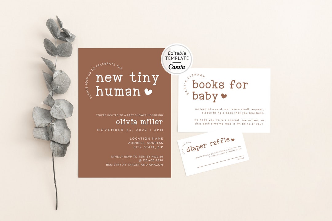 Funny Baby Shower Invitation Template Bundle Canva Baby Etsy