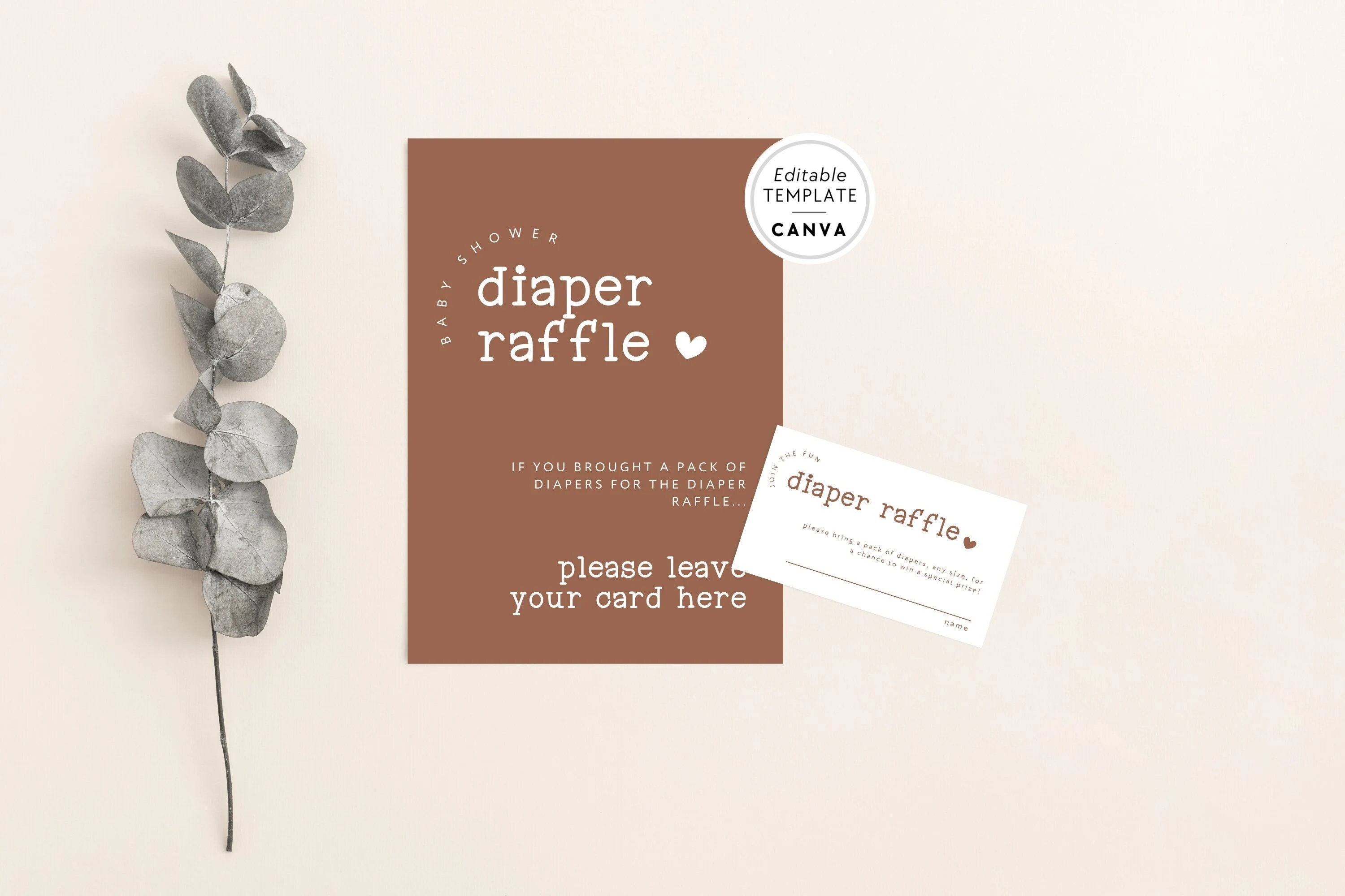 Diaper Raffle Sign Template Canva, Baby Shower Diaper Raffle Game, Printable Diaper Raffle Sign & Ticket Baby Party Games, Shower Game Quinn