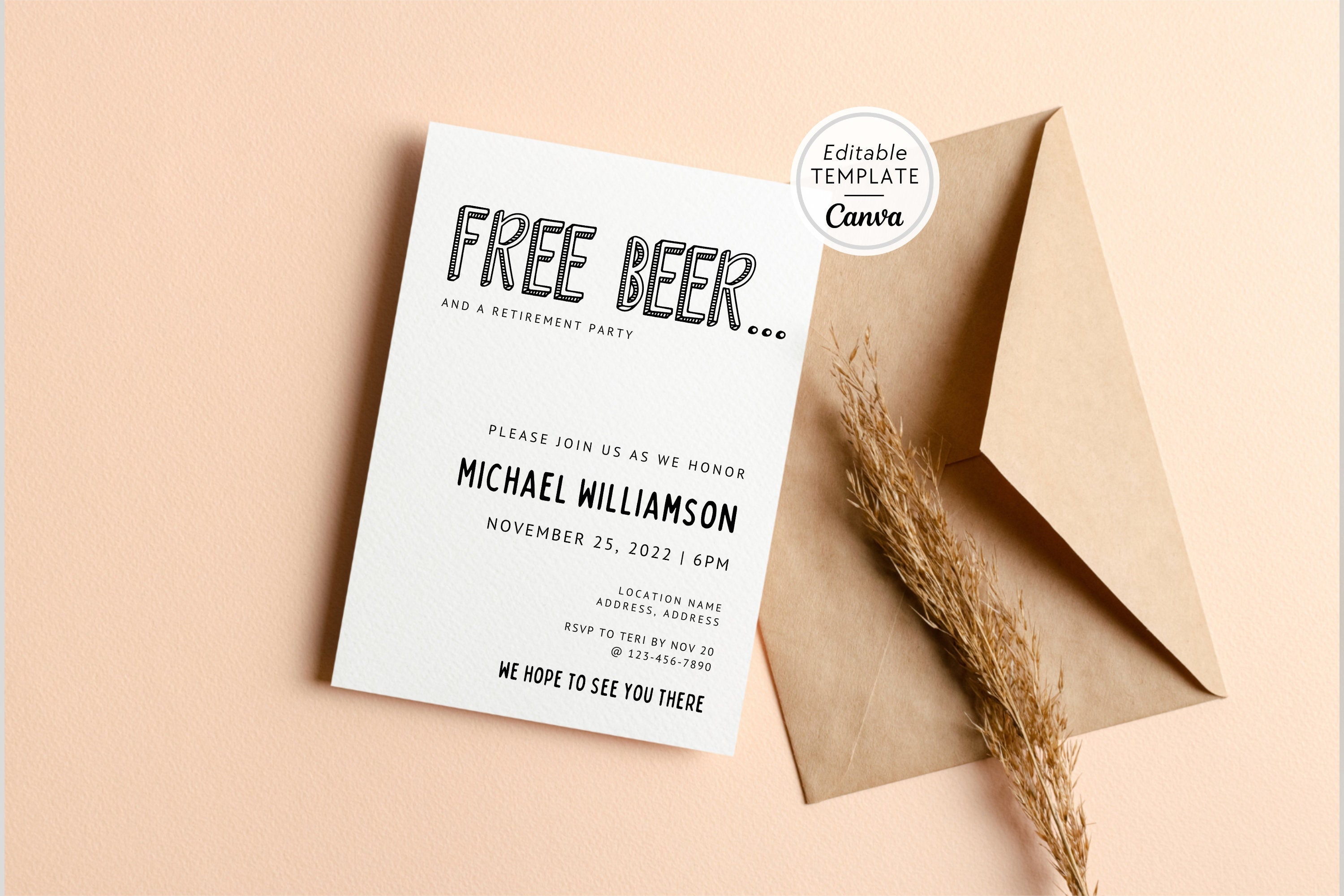 Funny Retirement Party Invitation Minimal Retirement - Etsy Funny Retirement Party Invitation Minimal Retirement - Etsy