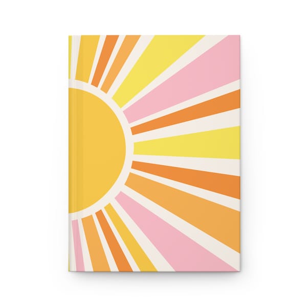 Sunshine Journal | Retro Aesthetic | Sunshine Lined Notebook | Hardcover Retro Sunshine Journal