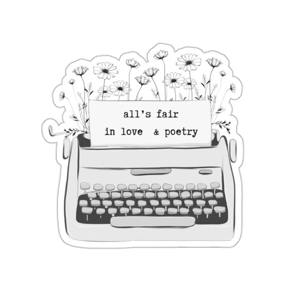 Tortured Poets Department Sticker, Poetry Sticker, Typewriter Sticker, All's Fair in Love and Poetry Sticker, Poet Writer Author