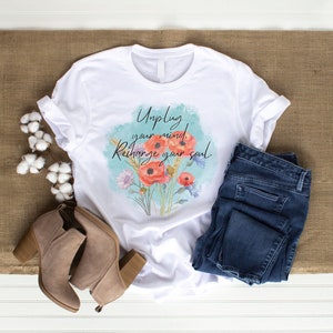 Floral Mindfulness: Unplug Your Mind, Recharge Your Soul -- Unisex Softstyle T-Shirt