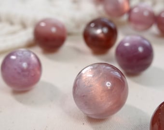 Lepidolite Purple Mica Sphere Flashy High Quality Mini Small Size Gemstone Ball Crystal Muscovite Sphere | Crystal Department Gift for Home