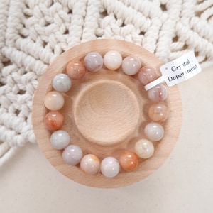 Grade A Pink Fine Rutilated Quartz with Full Inclusions (Bunny/Rabbit Hair Quartz) 12mm Genuine Bracelet | Crystal Department (Gift for Her)