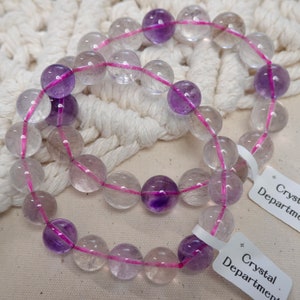 Super Seven 12-13mm+ Crystal Bead Bracelet Genuine Gemstone Crystal Bracelet Energy Melody Stone Gift | Crystal Department (Gift For Her)