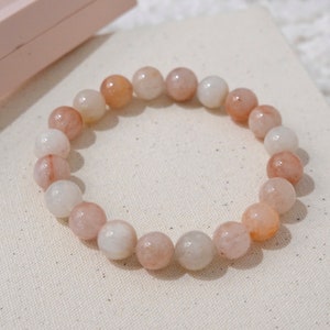 Grade A Pink Velvety Fine Rutilated Quartz (Bunny/Rabbit Hair Quartz) 9mm Bracelet Genuine Crystal | Crystal Department (Gift for Her)