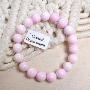 Rare Natural Purple Lilac Hue Queen Conch Shell Certified 10mm Bracelet 100% Pink Queen Conch Jewelry | Crystal Department (Gift for Her)