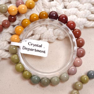 Alashan Agate Rocks Rainbow 9mm+ Bracelet Genuine Natural Alashan Bead Bracelet Crystal Healing Polychrome Jasper | Crystal Department