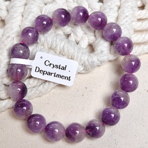 Amethyst-based Super Seven 11mm+ Crystal Bead Bracelet Genuine Gemstone Crystal Bracelet Energy Stone Gift | Crystal Department Gift For Her