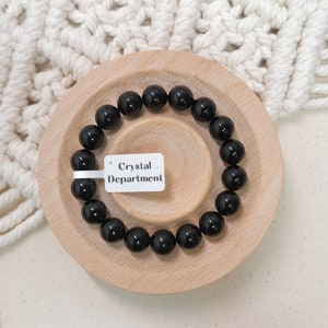 Grade A 100% Natural Black Obsidian 10mm Bracelet, Genuine Healing Crystal Men&#39;s Protection Bracelet | Crystal Department (Gift for Him)