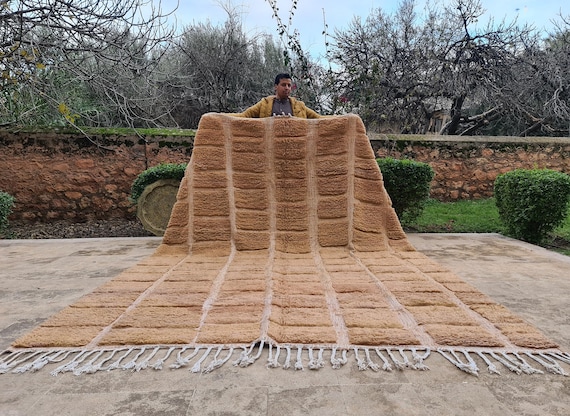 Beige Rugs - Gorgeous Beni ourain Rugs - Checkered Rug - Hand knotted Moroccan Rug - Tapis Personnalisé - Berber Carpet - Contemporary Decor