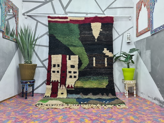 AMAZING Boujaad Wool Rug - Large Custom Tufted Moroccan Carpet for Cozy Living Room, Unique Anniversary Gift