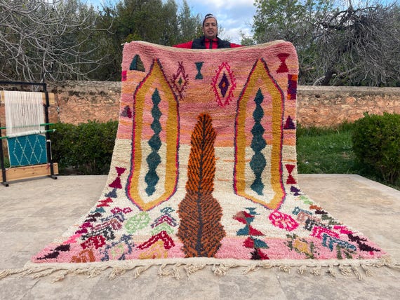 Mid Century Modern Moroccan Rug, Area Rugs, Living Room Rugs, Bedroom Rugs, Wool Rug, Custom Tufted Rug, Home Decor