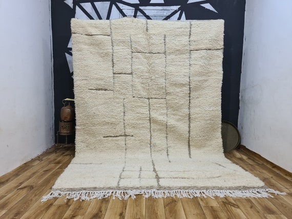 Beni Ourain Rug - Berber Rug - Area Rug Ivory - Moroccan Rug - Wool Rug - Berber Moroccan Rug - Handmade Rug - Rug Gift For Her - Boho Decor