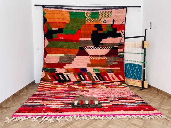 Custom Moroccan Area Rug Colorful By Berberugallery • Personalized Handmade Home Decor Gift For Her