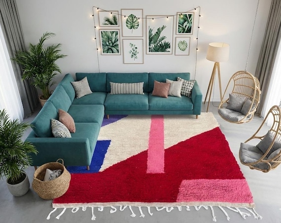 Beni ourain custom moroccan rug - berber beni ourain rug - wool area rug - handmade rug - moroccan area rug - morocco rug