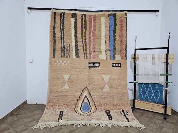 Colorful Custom Wool Rug - Handmade Moroccan Beni Ourain