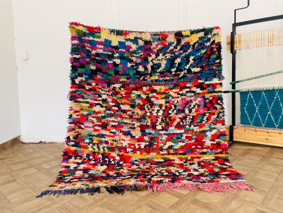 Living Room Rug, Tapis Berbere, Wool Rug, Pink Rug, Berber Carpet, Vintage Rug, Morrocan Rug, Colorful Rug, Handmade Rug, Tribal Rug