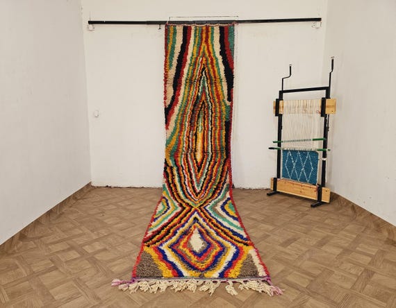 Colorful Moroccan Runner Rug - Handmade Housewarming Gift for Home Decor