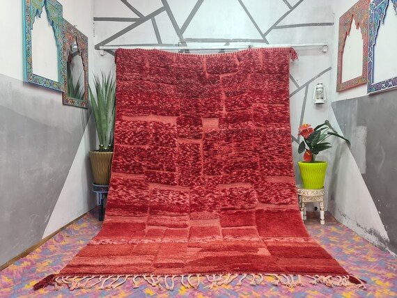 Handmade Beni Ourain Rug 9x12 - Custom Moroccan Berber Area Rug, Soft Shag Rug for Luxurious Home Decor, Unique Housewarming Gift