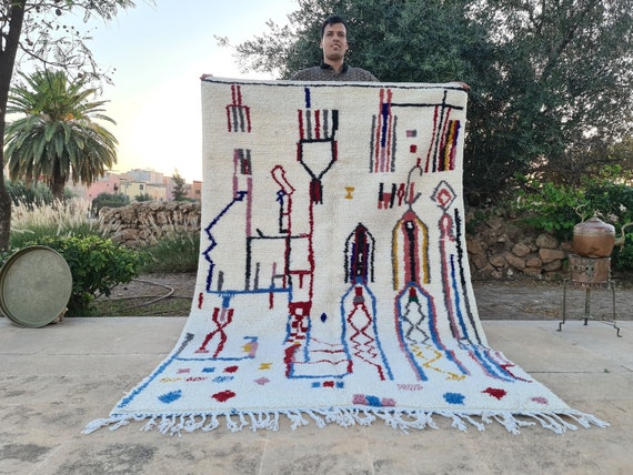 Moroccan Boho Rug - Custom Rug Design - Luxury Tufted Rug - Unique Farmhouse - Colorful Moroccan Rug - Woolen Rug - Moroccan Rug- Berber Rug