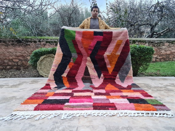 Personalized Rug For Kids by Berberugallery • Multicolor Area Rug • Wool Rug Hand Knotted • Perfect Gift For Her • Moroccan Home Decor Gift