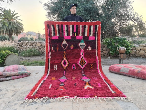 Custom Fabulous Boujad Rug, Authentic Moroccan Rug, Azilal Rug, Abstract Multicolored Carpet, Handmade Moroccan Rug, Bohemian Rug