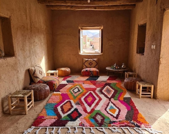 Custom Rug Shapes - Moroccan Rug 8x10 - Handmade Rug - Moroccan Berber Rug - Boujaad Rug - Morocco Rug - Moroccan Area Rug