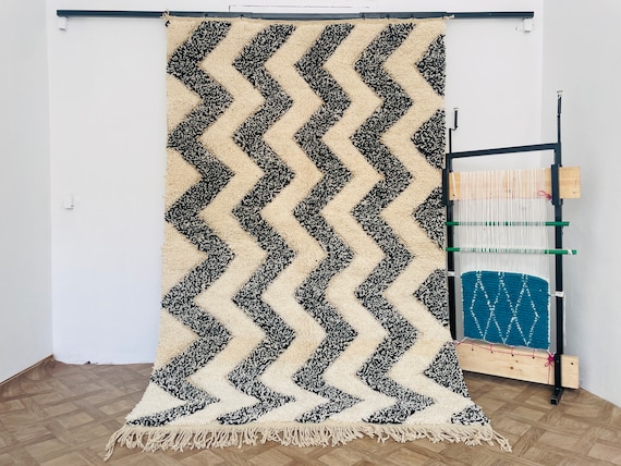 Handmade Moroccan Wool Rug - Custom 8x10 Area Rug