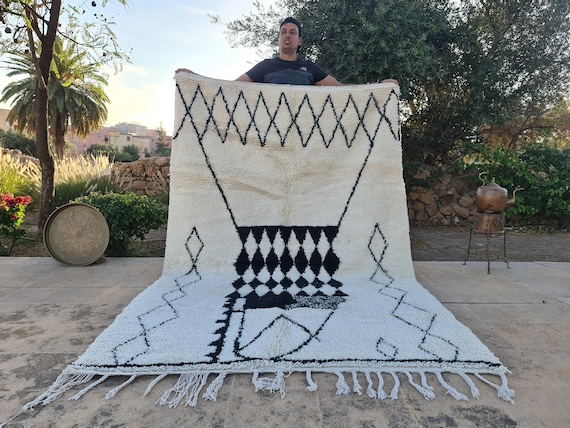 Handmade Beni Ourain Moroccan Wool Rug by Berberugallery • Personalize Home Decor Gifts For Her Unique