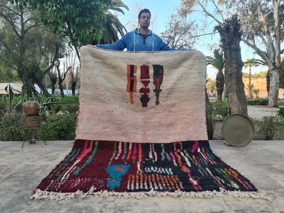 Stylish Handmade Rug for Living Room – Cozy Moroccan Carpet, Perfect for Modern Home Decor