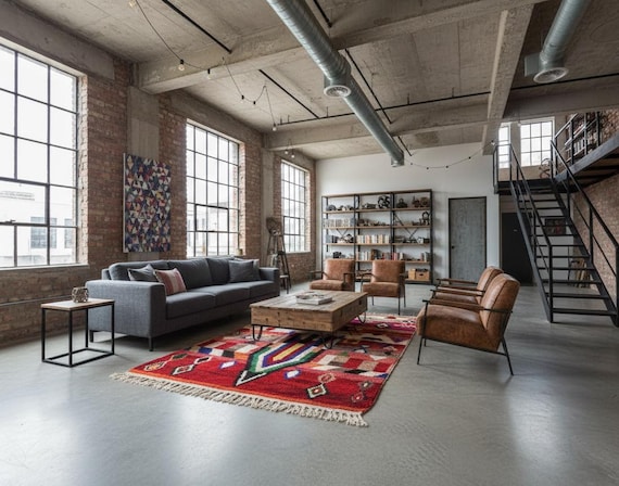 Handwoven Wool Moroccan Rug – 8x10 Boho Boujaad Style