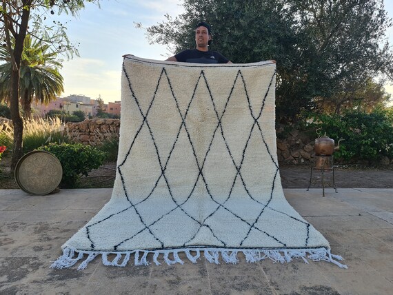 Handmade Beni Ourain Moroccan Wool Rug by Berberugallery • Personalize Home Decor Gifts For Her Unique