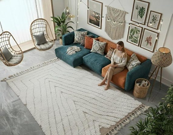 Handmade Wool Beni Ourain Rug, Berber Moroccan Rug