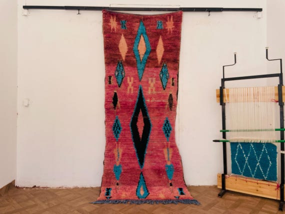 Warm Minimalist Moroccan Runner Rug | Eclectic Art Deco Indoor Area Rug | Vintage Outdoor Halloween Decor