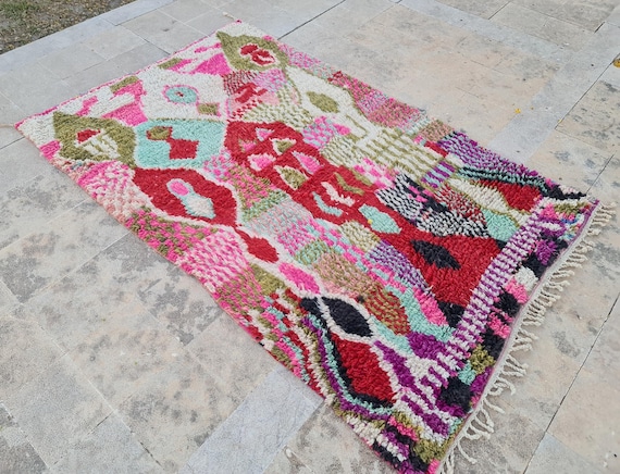 Handmade Berber Moroccan Wool Rug: Colorful Tufted 8x10 Area Rug