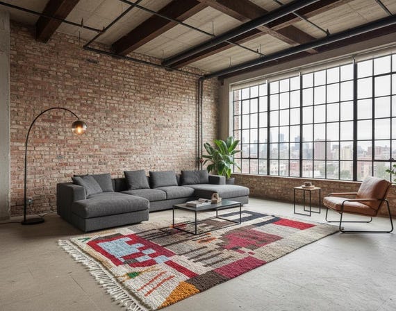 Handwoven Wool Berber Rug | Custom Moroccan Beni Ourain Style