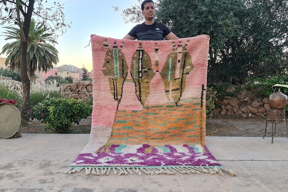 Handmade Moroccan Bohemian Shag Rug, Personalize Gifts for Home Decor
