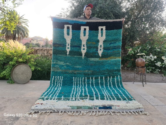 Alfombras personalizadas, Moroccan Rug Blue, Teppich wohnzimmer, Tapis Marocain bleu - Moroccan Carpet, Tapis Berbère - Tapis Personnalisé
