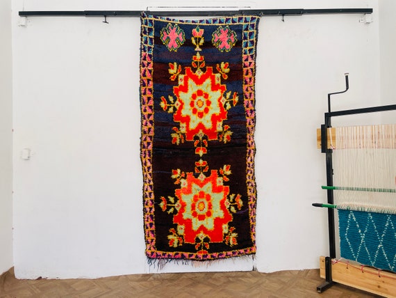 Handmade Wool Door Mat – Boho Vintage Rug for Home Decor and Entryway Styling