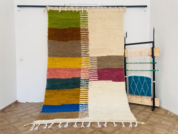 Moroccan Rug Home Decor, Handmade Gift for Her, Custom Rug, Beni Ourain Rug, Area Rug for Bedroom, Wool Rug