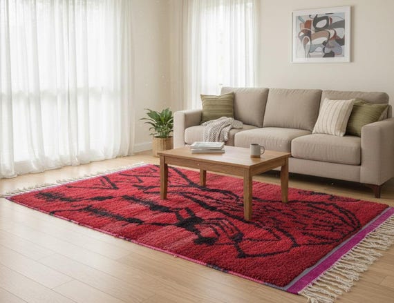 Handmade Moroccan 8x10 Beni Ourain Rug - Custom Sizes & Shapes Available