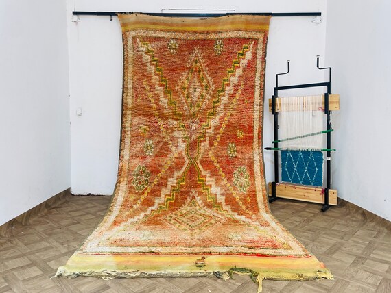 Vintage moroccan rug, 5x10 Berber area rug, Handmade boho decor for bedroom, Unique housewarming gift