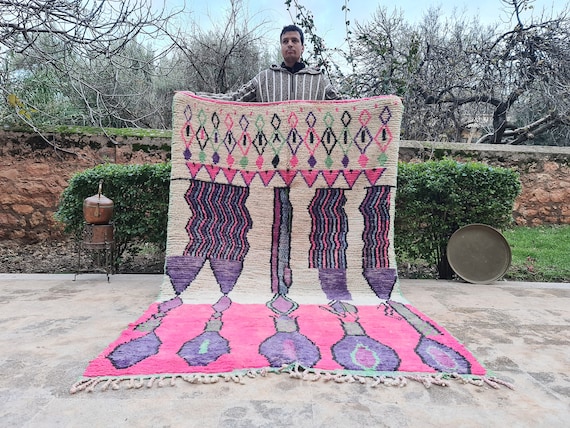 Let’s Get Lost! Washable Moroccan Boujaad Rug – Camper & RV Decor – Outdoor Van Life Rug – Studio or Tiny Home Must-Have