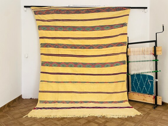 Rug, Home Decor, Area Rug, Kilim, Bedroom Rug, Rug For Living Room, Wool Rug, Boho Rug, Vintage Rug, Kilim Rug, Moroccan Rug, Yellow Rug